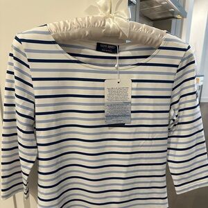 NWT!! Fantastic Saint James Blue and White Striped  Tee size S.